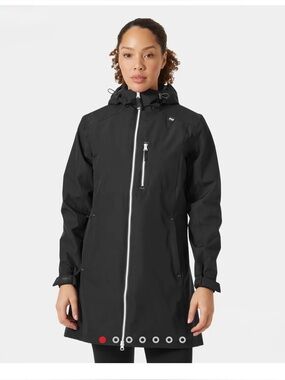 Helly Hansen Black Hooded Raincoat